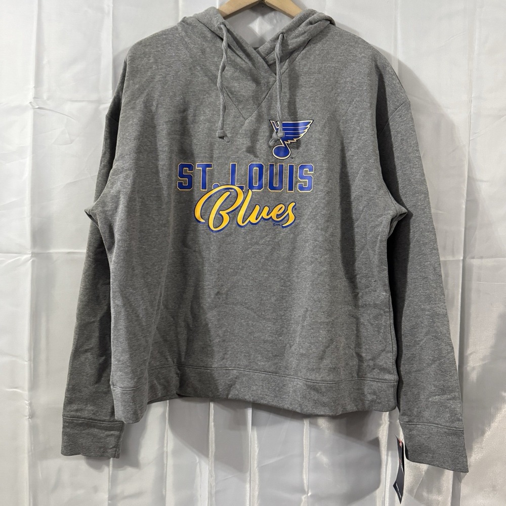 St Louis Blues NHL Hockey Fanatics Womens Hoodie XL Sweatshirt Gray New $65